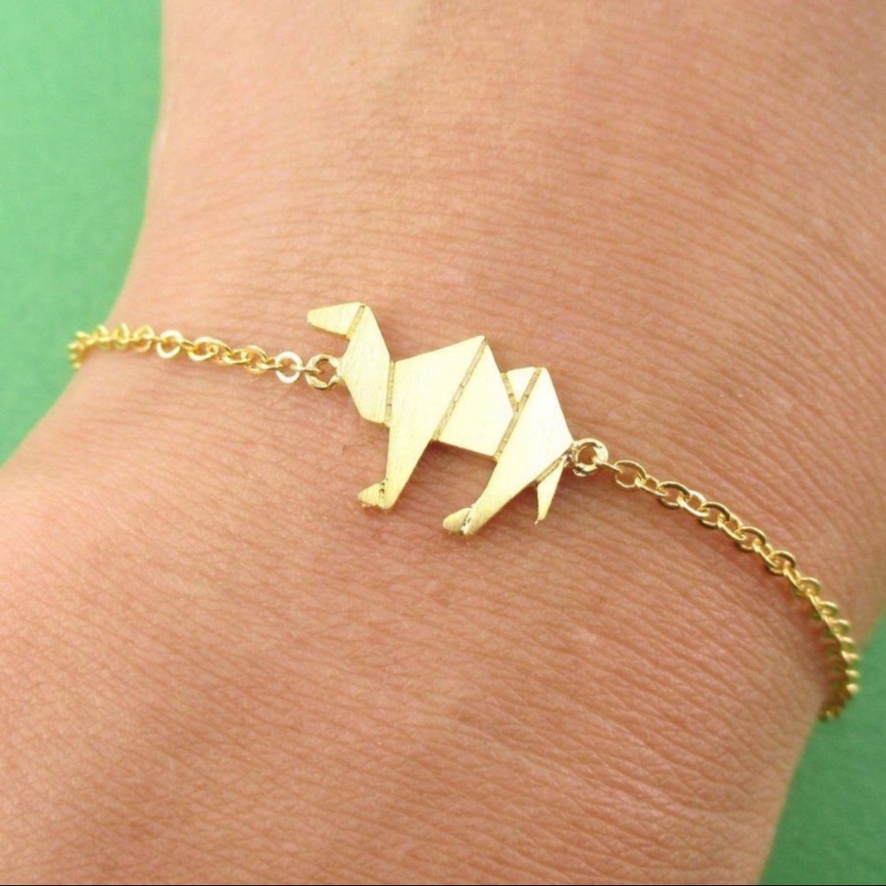 UO Gold Stainless Steel Origami Camel Bracelet - Picture 1 of 8